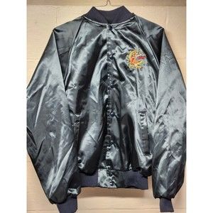 Vintage Satin Miller High Life Embroidered Snap Up Jacket Men/Adult L FITS M/S